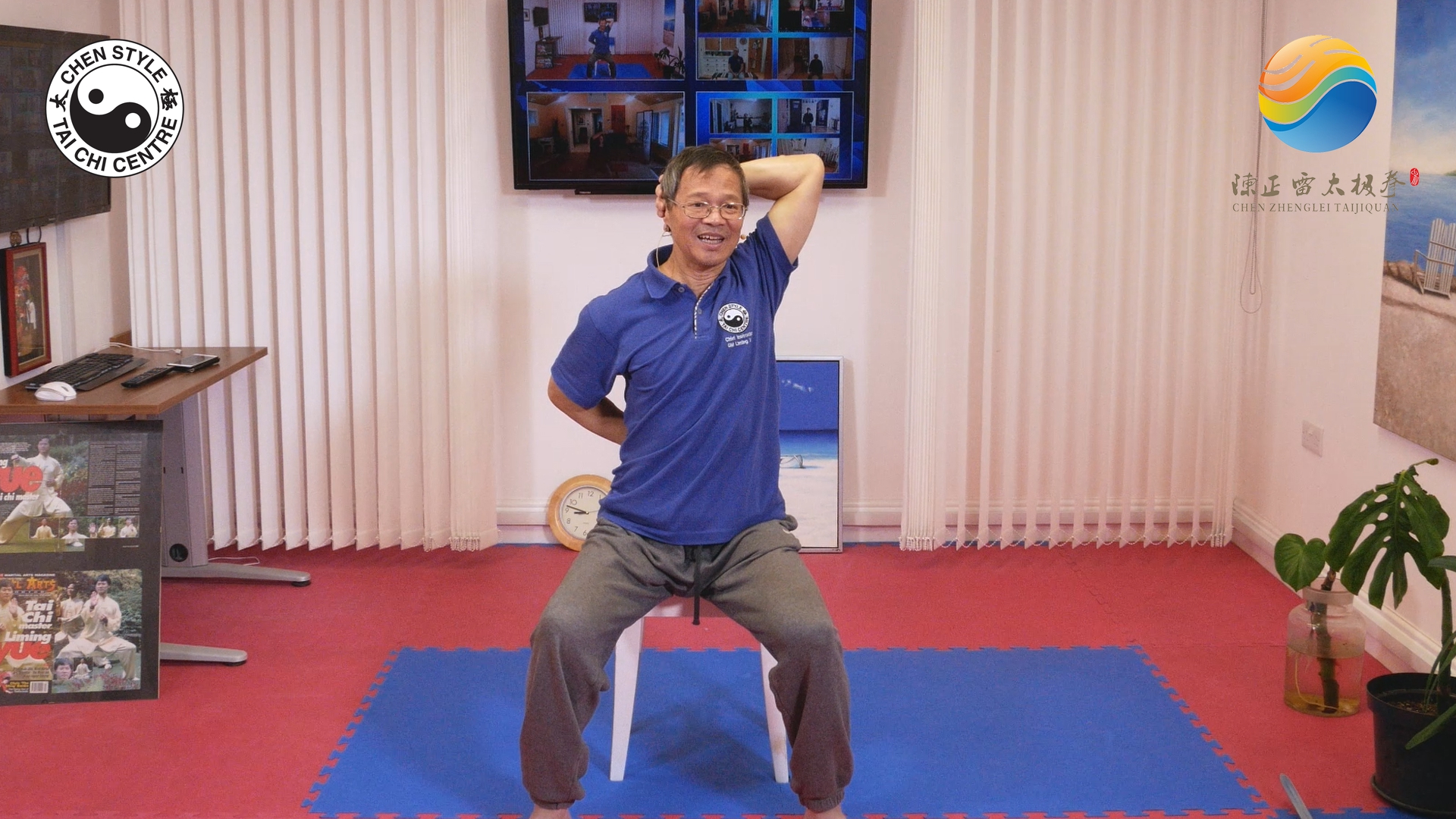 Stretching on Chair;Warm up and full routine details;Tips_9-Gousts;Tiger-Tail_Stretching;