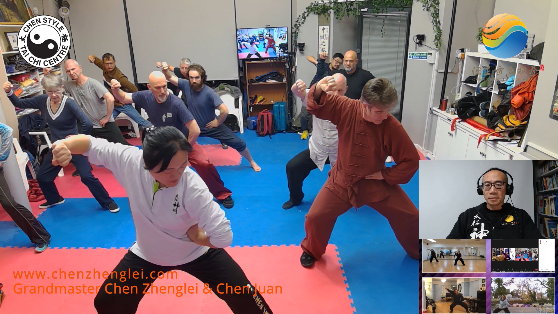 Strick with Back;2nd Part Corrections;Push Hands; Sport Hall Warm up;Calligraphy Present;